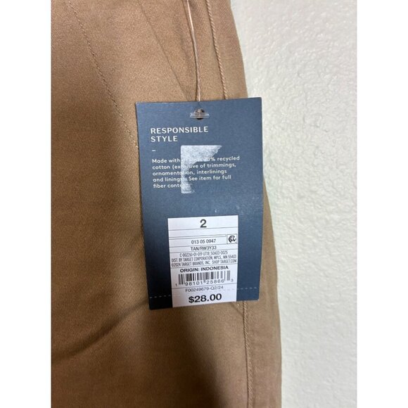 NWT Universal Thread Khaki Skirt Maxi Pencil Retro Y2K Cargo Beige Size 2 - Picture 3 of 7